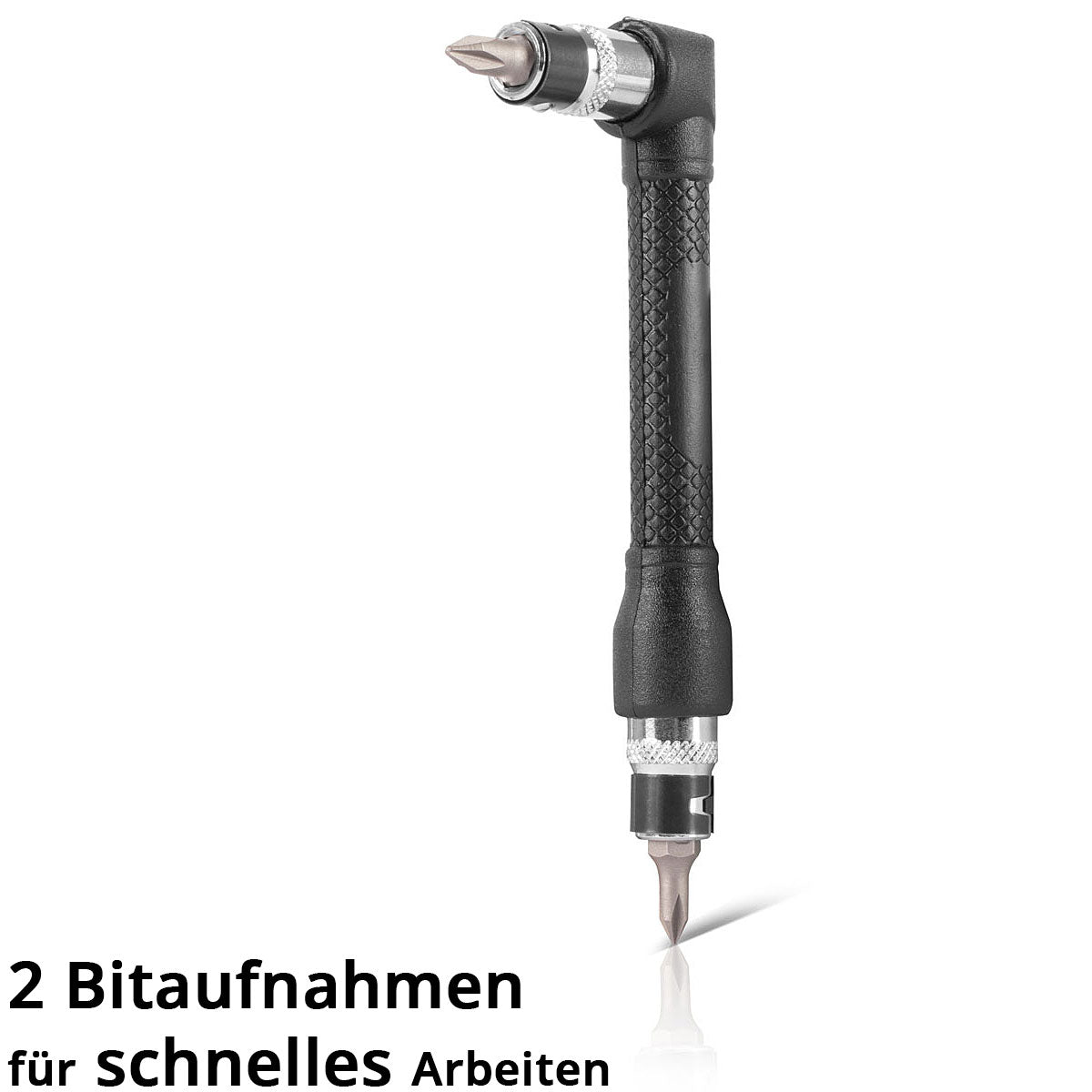STAHLWERK 19-teiliges Winkelschraubendreher-Bit-Set 1/4 Zoll mit Bits und Stecknüssen aus Chrom-Vanadium, beidseitig verwendbar, L-Form Schraubendreher | Schraubenzieher | Steckschlüssel Set