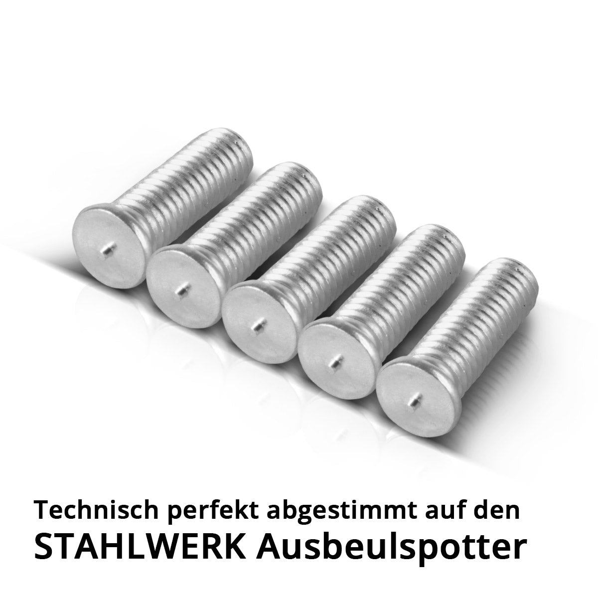 STAHLWERK Aluminium Schweißbolzen M5 Gewinde 100er Set, Smart Repair Zubehör für Ausbeulspotter / Dellenlifter / Punktschweißgerät / Ausbeulwerkzeug zur professionellen Reparatur von Kfz Karosserien