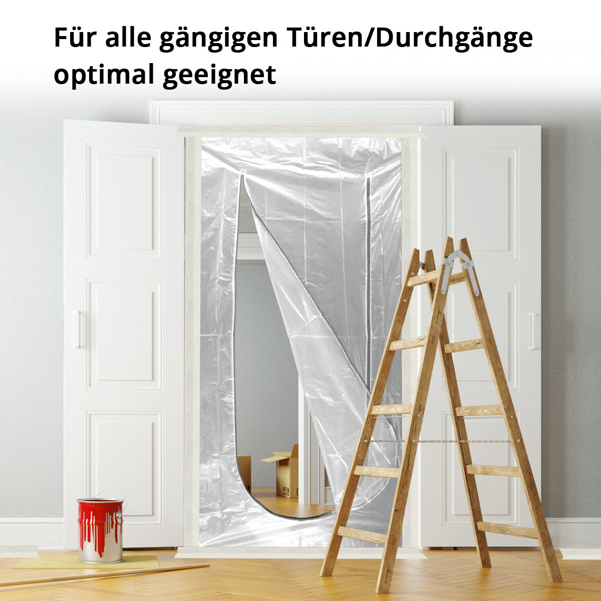 STAHLWERK dust protection door set of 2 U-shaped dust door / dirt trap / dust curtain with integrated zipper