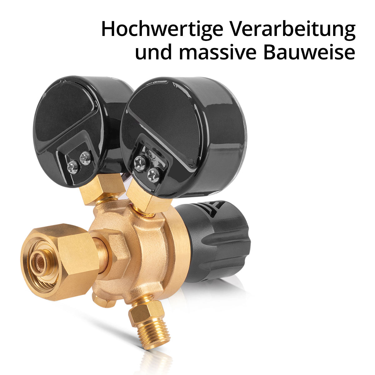 Réducteur de pression STAHLWERK ST-215 selon la norme DIN EN ISO 2503 régulateur de pression jusqu'à 200 bar en laiton de haute qualité pour argon | CO2 | Mélanger 18 | Gaz mixte | Gaz protecteur pour postes à souder TIG et MIG MAG