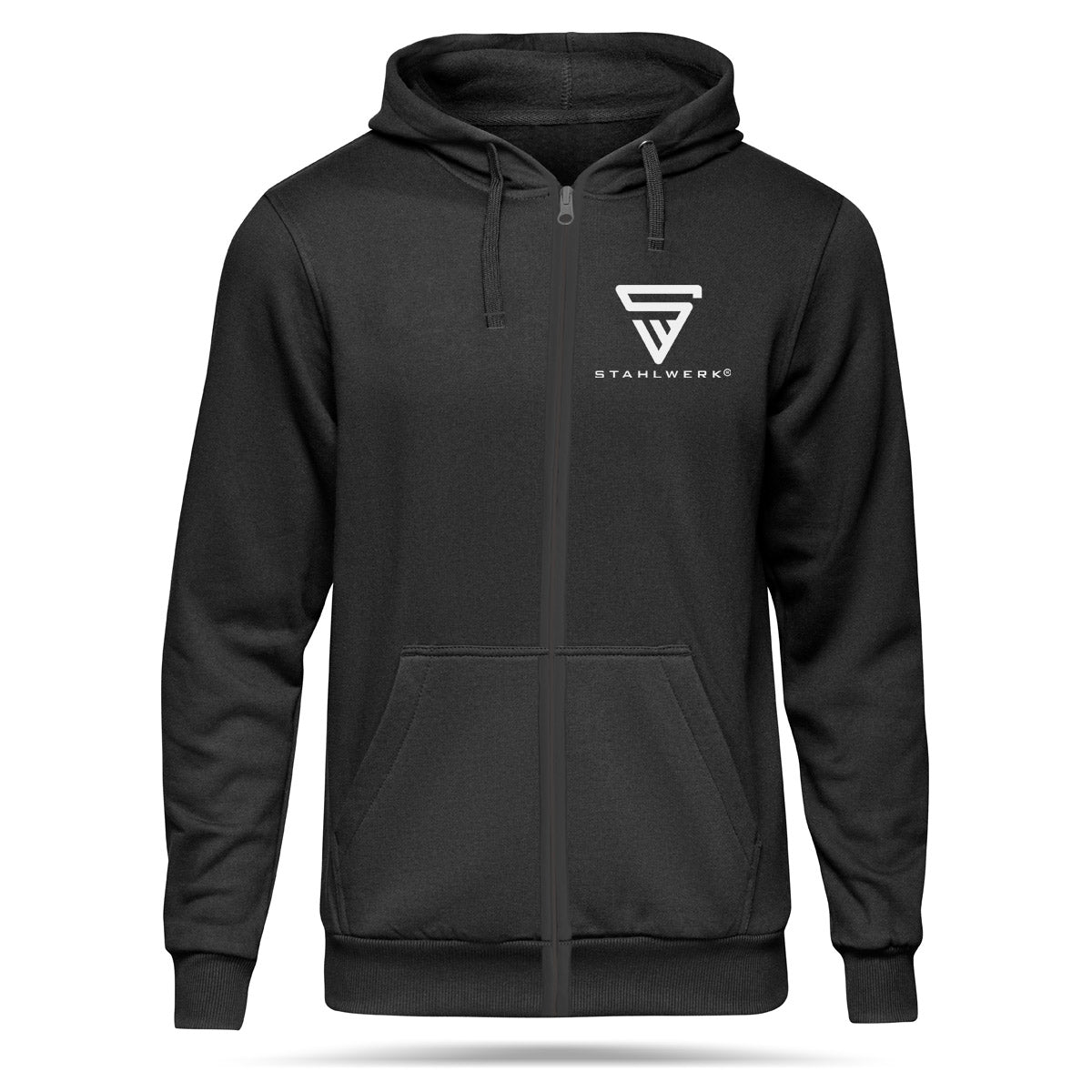 Felpa con cappuccio STAHLWERK / M-XXXL / felpa con cappuccio / felpa con cappuccio / giacca con cerniera in nero con stampa del logo
