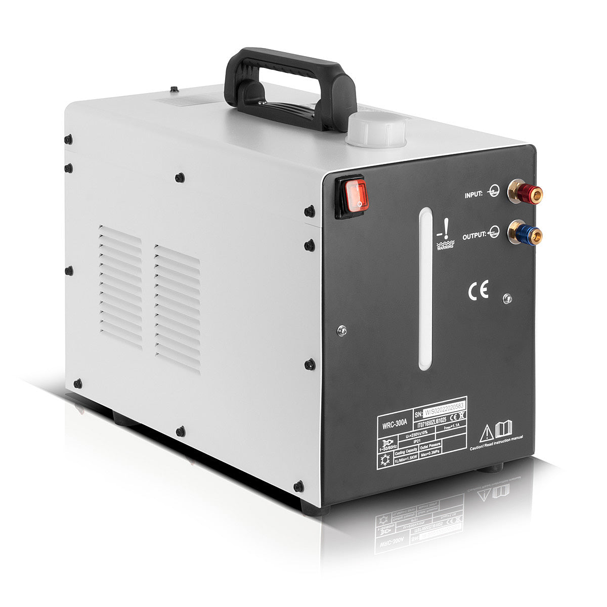 Enfriador de agua STAHLWERK con 370 W de potencia y depósito de 6 l para MIG MAG | Máquinas de soldar TIG y cortadoras de plasma, refrigeración por agua para enfriar paquetes de mangueras, sopletes de soldadura y sopletes de plasma