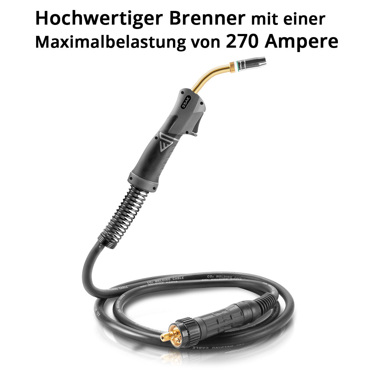STAHLWERK AK25 | MB25 Schweißbrenner inklusive 4 m Schlauchpaket, Profi-Schweißzubehör für MIG MAG Schutzgas Schweißgeräte mit Eurozentralanschluss