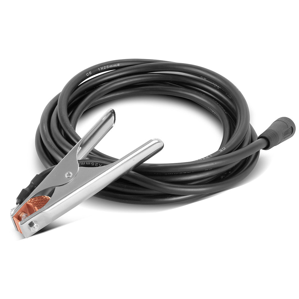 STAHLWERK ground clamp up to 300 A ground clamp | Earth clamp including 5 m welding cable | Ground cable with 25 mm² and 9 mm plug