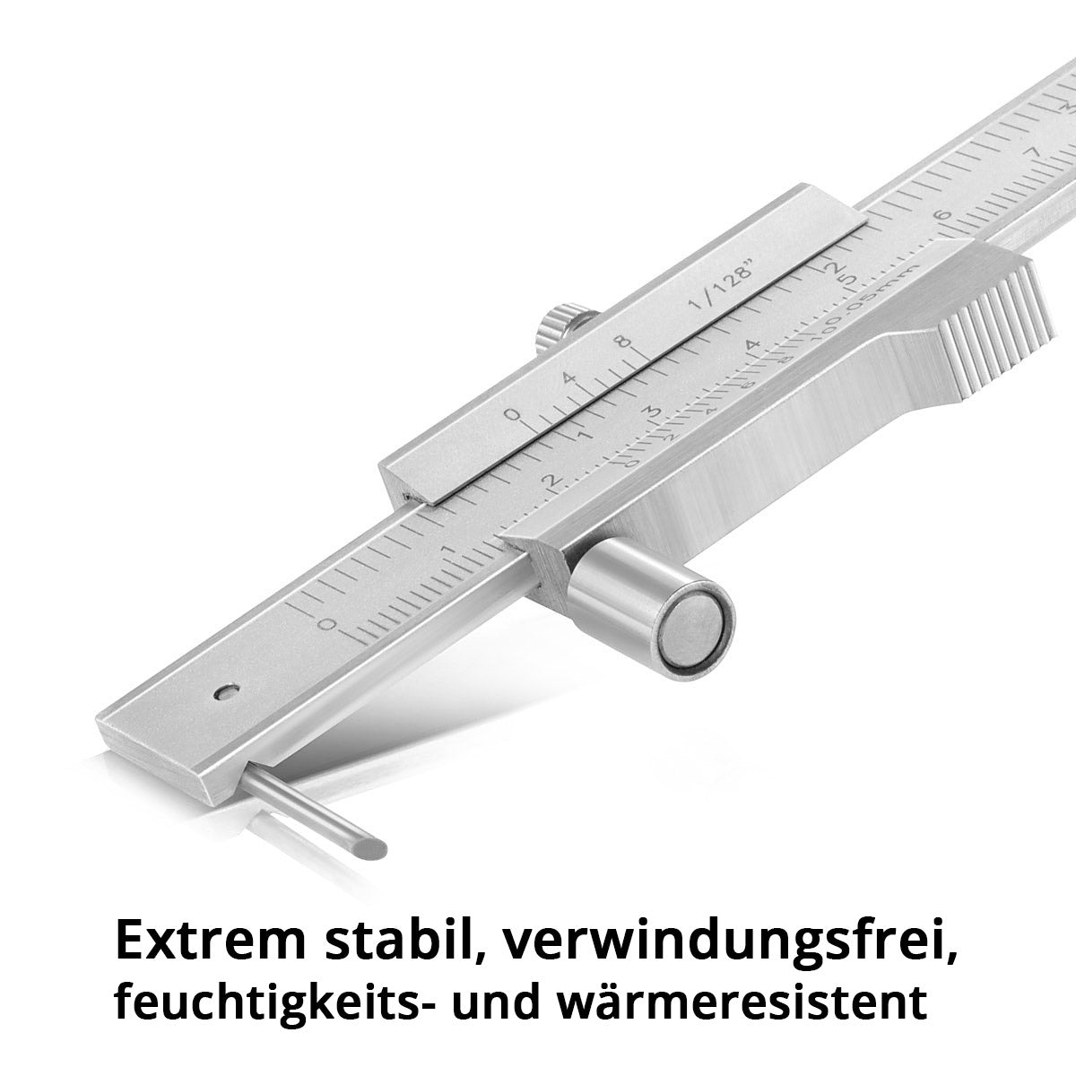 STAHLWERK marking caliper | Measuring gauge | Caliper 0-200 mm | 8 inch with vernier and stop roller according to DIN 862 for precision measurements