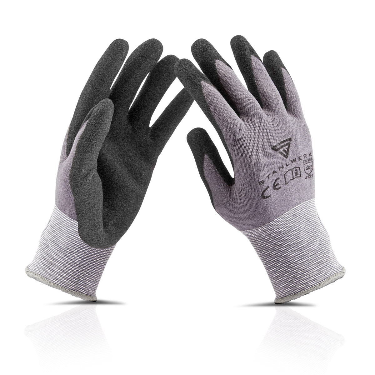 STAHLWERK Arbeits- und Montagehandschuhe Größe XL 10er Pack / Schutzkleidung / robust und strapazierfähig aus Nitrilkautschuk