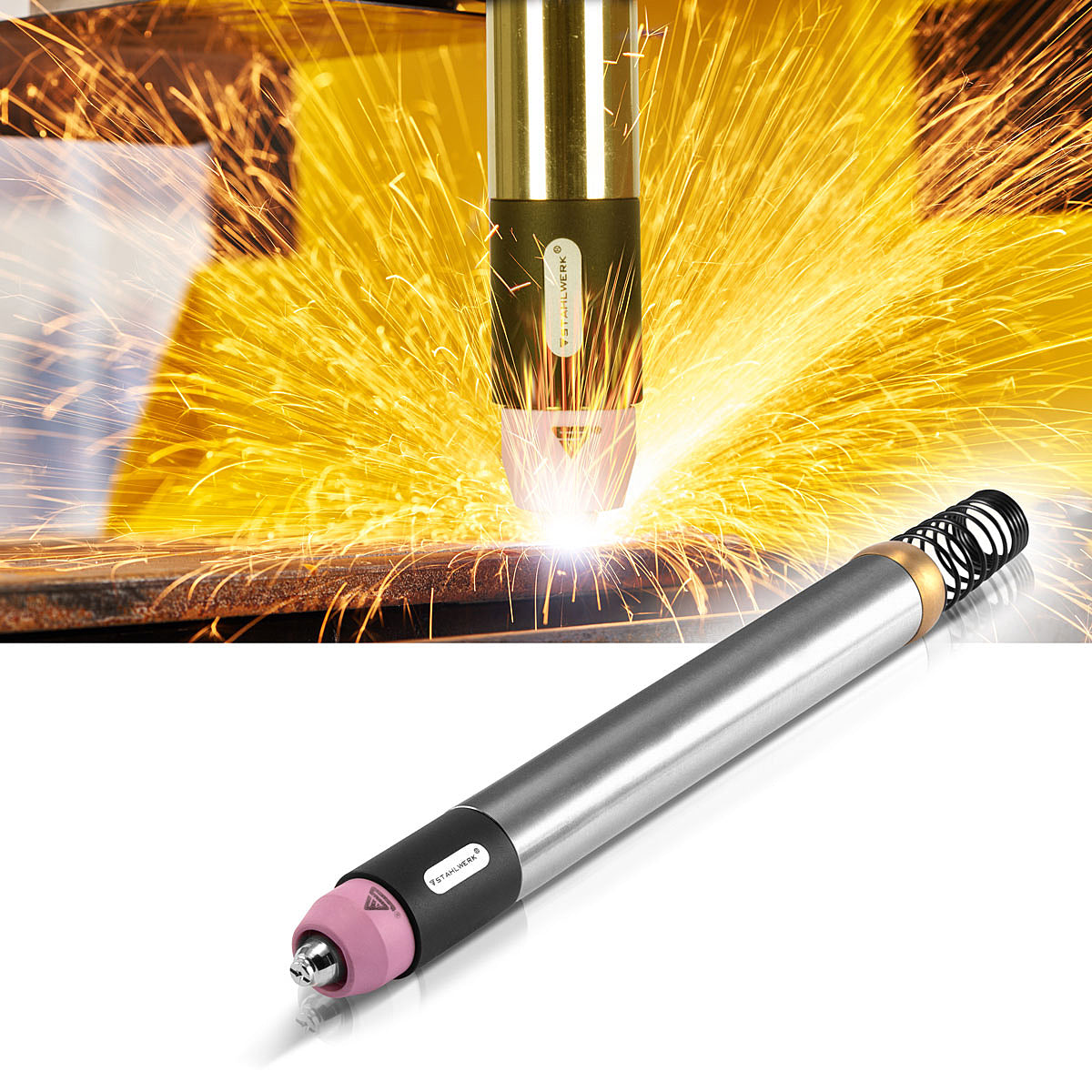 Torche CNC STAHLWERK P60 avec boîtier en acier inoxydable et tête en laiton de haute qualité pour torches de découpe plasma