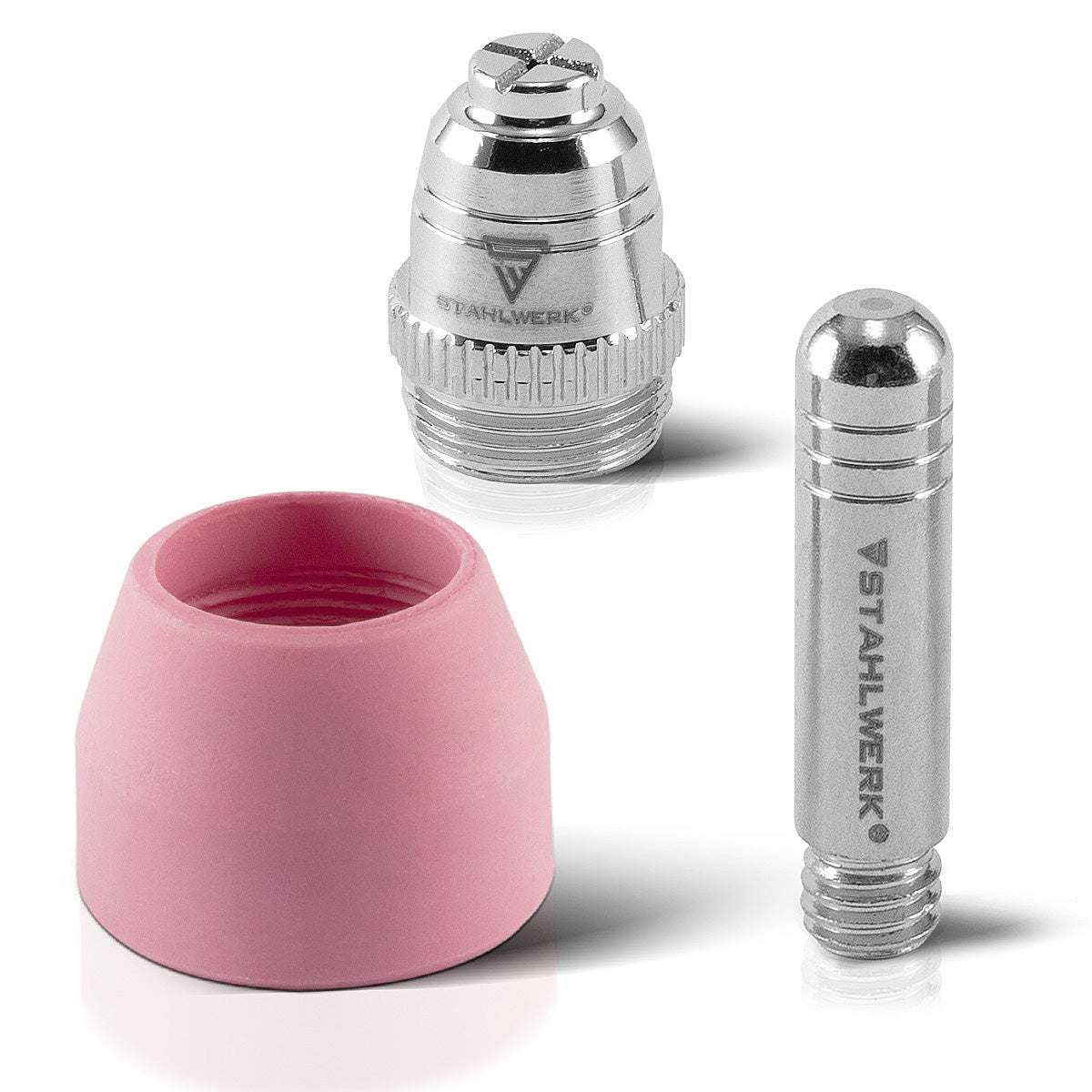 STAHLWERK AG-60 set de accesorios de plasma 50 piezas, piezas de desgaste boquillas de plasma + electrodos + tapas de cerámica para antorcha cortadora de plasma AG-60 / SG-55 CUT