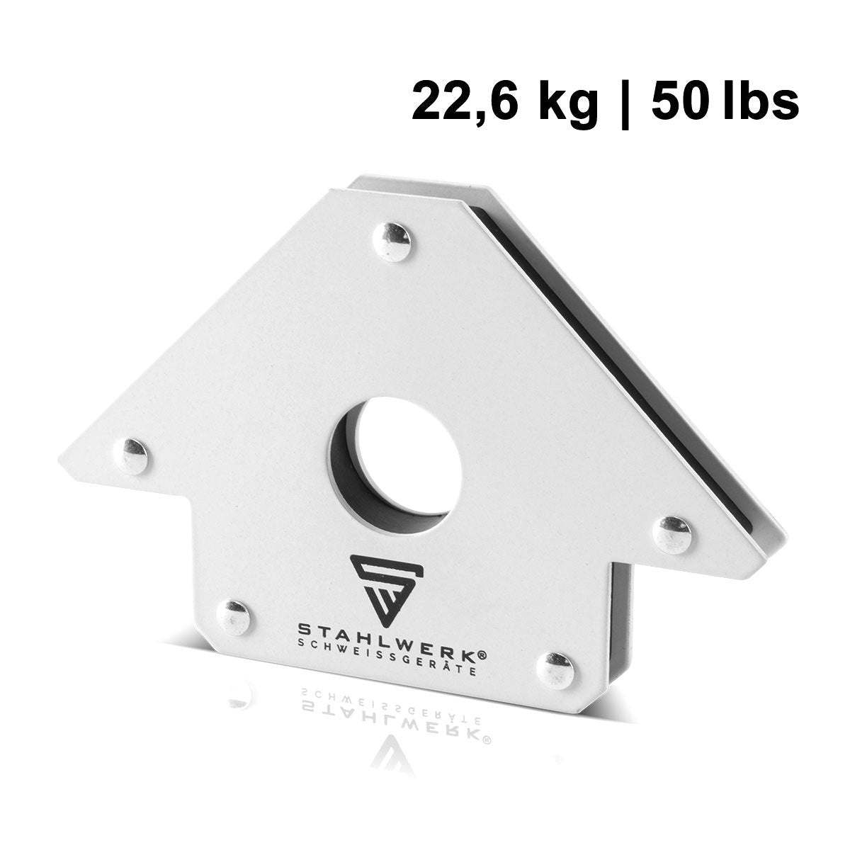 STAHLWERK 2 × Magnet-Schweißwinkel Magnetwinkel Schweißmagnet 45° x 90° x 135°, 22,6 kg / 50 lbs