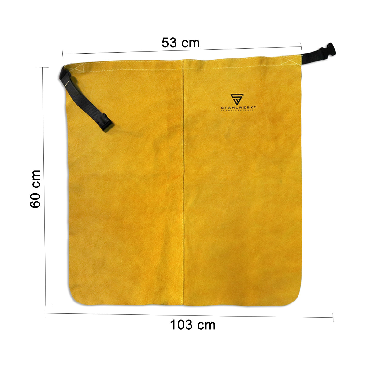Tablier de soudage court STAHLWERK en cuir véritable résistant à la chaleur / protection de travail / vêtements de protection pour le soudage et le coupage plasma