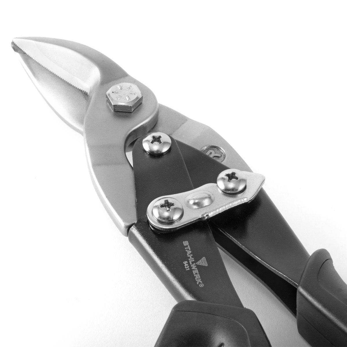 STAHLWERK professional right-cutting sheet metal scissors made of robust chrome vanadium steel for sheets up to 1.25 mm thick