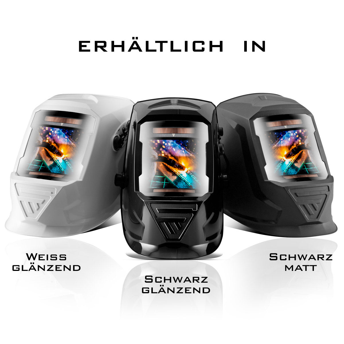 Casco per saldatura Real Color completamente automatico STAHLWERK con funzione 3 in 1 ST-990 XB, nero lucido