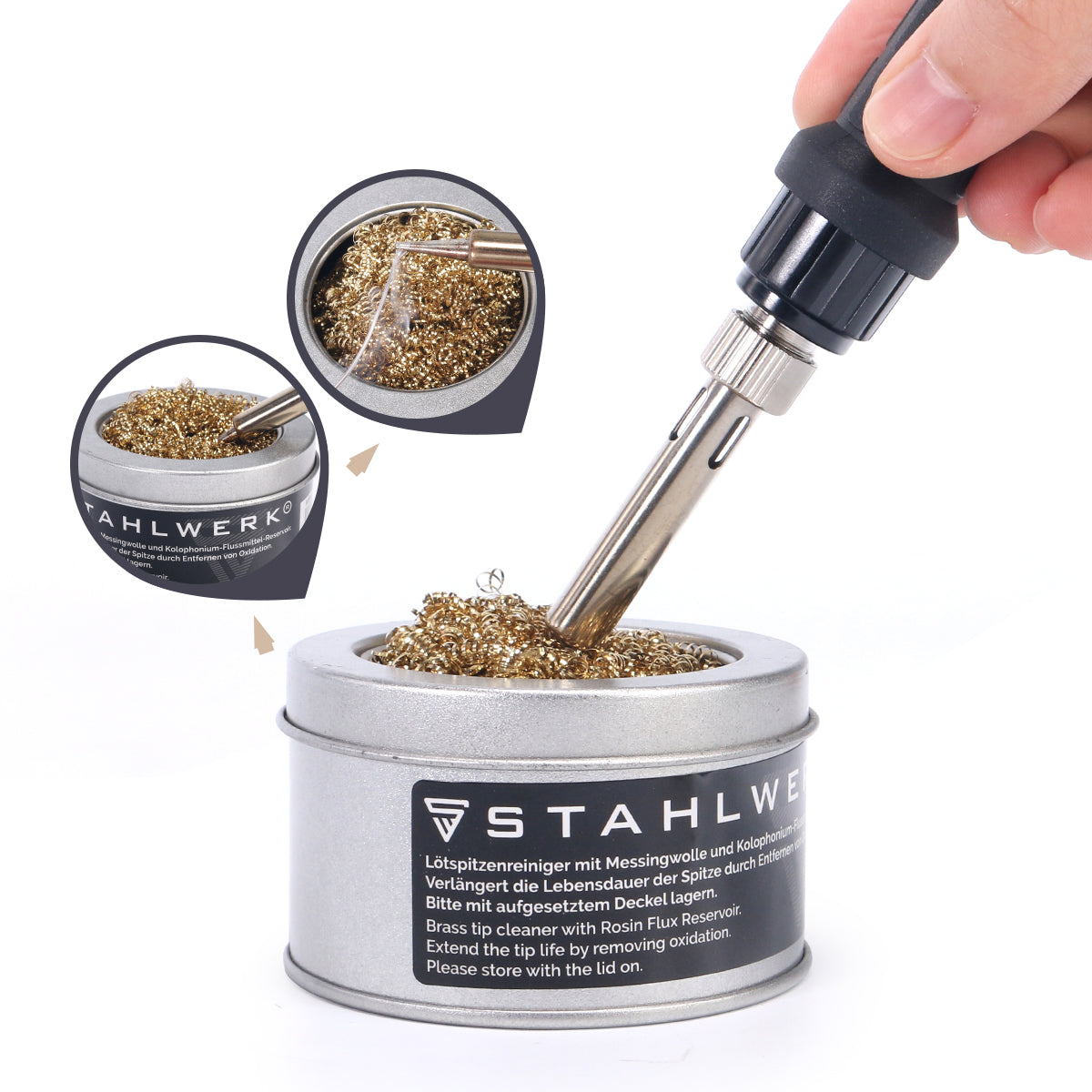 STAHLWERK soldering iron tip cleaner 20 g for effective cleaning of the soldering iron