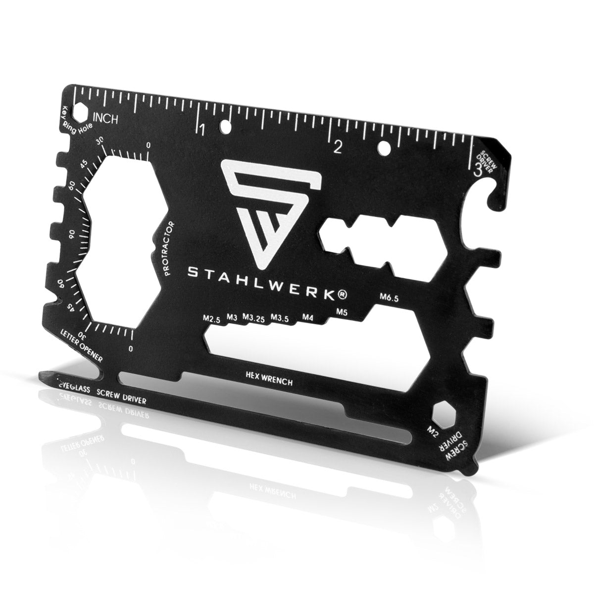 STAHLWERK Toolcard Outil multifonction 18 en 1 au format carte, lot de 5