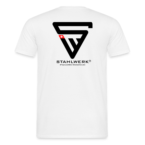STAHLWERK-SCHWEIZ T-shirt short-sleeved shirt with logo print - 100% cotton, white, various sizes