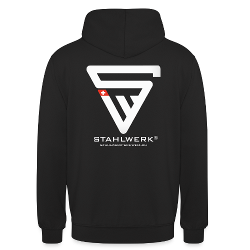 Sudadera con capucha / sudadera con capucha STAHLWERK-SCHWEIZ en negro con logo estampado - varias tallas