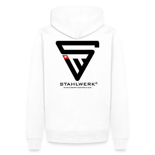 STAHLWERK-SCHWEIZ Sudadera con capucha / sudadera con capucha ORGANIC Premium en blanco con logo estampado - varias tallas