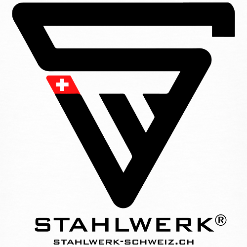 Camiseta orgánica premium para mujer de STAHLWERK-SCHWEIZ con logo estampado - 99% algodón / 1% elastano, blanco, varias tallas