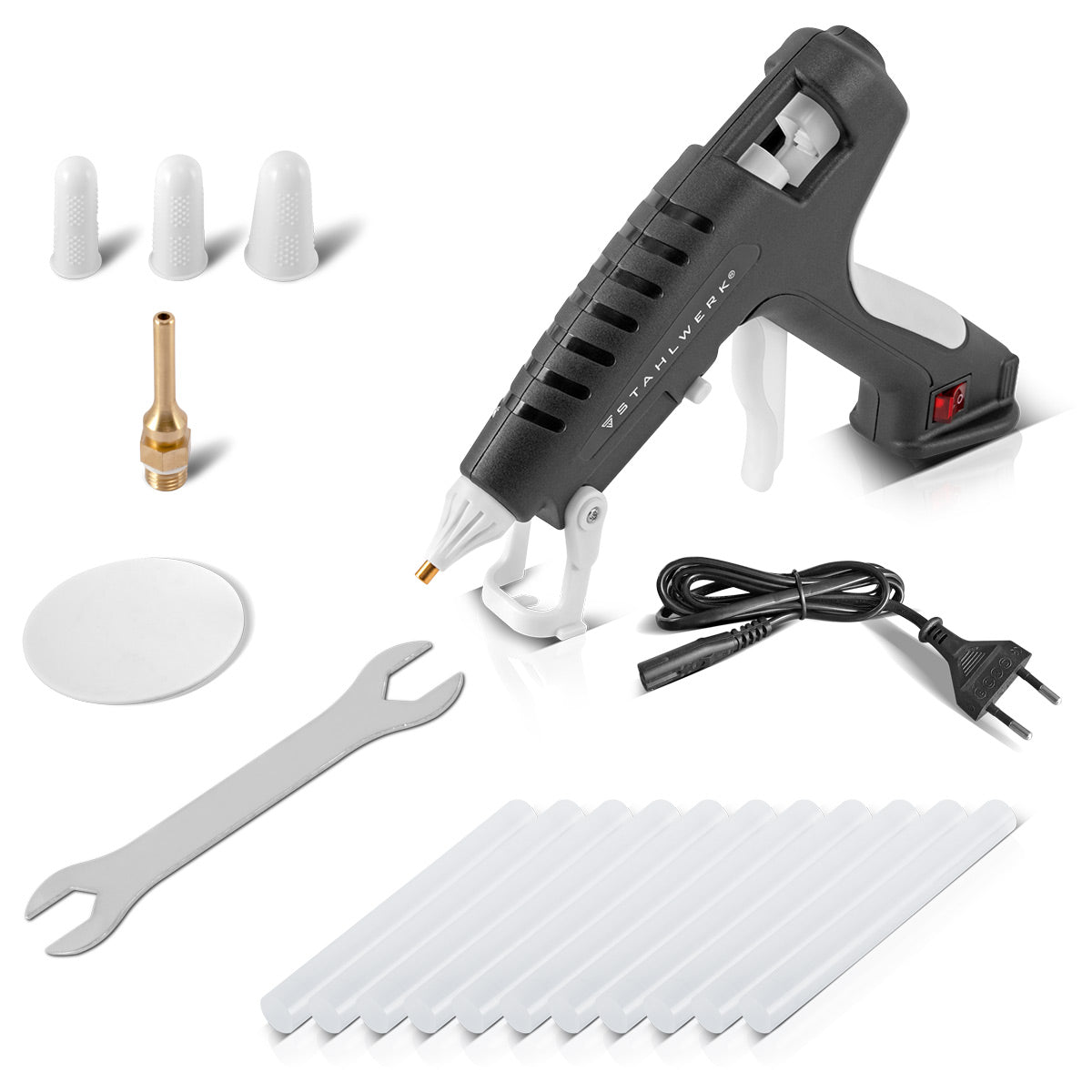 STAHLWERK Heißklebepistole HKP-250 ST Profi-Klebepistole  / Heißkleber / Schmelzklebepistole mit Rückschlagventil und 250 Watt für 11 mm Heißklebestifte