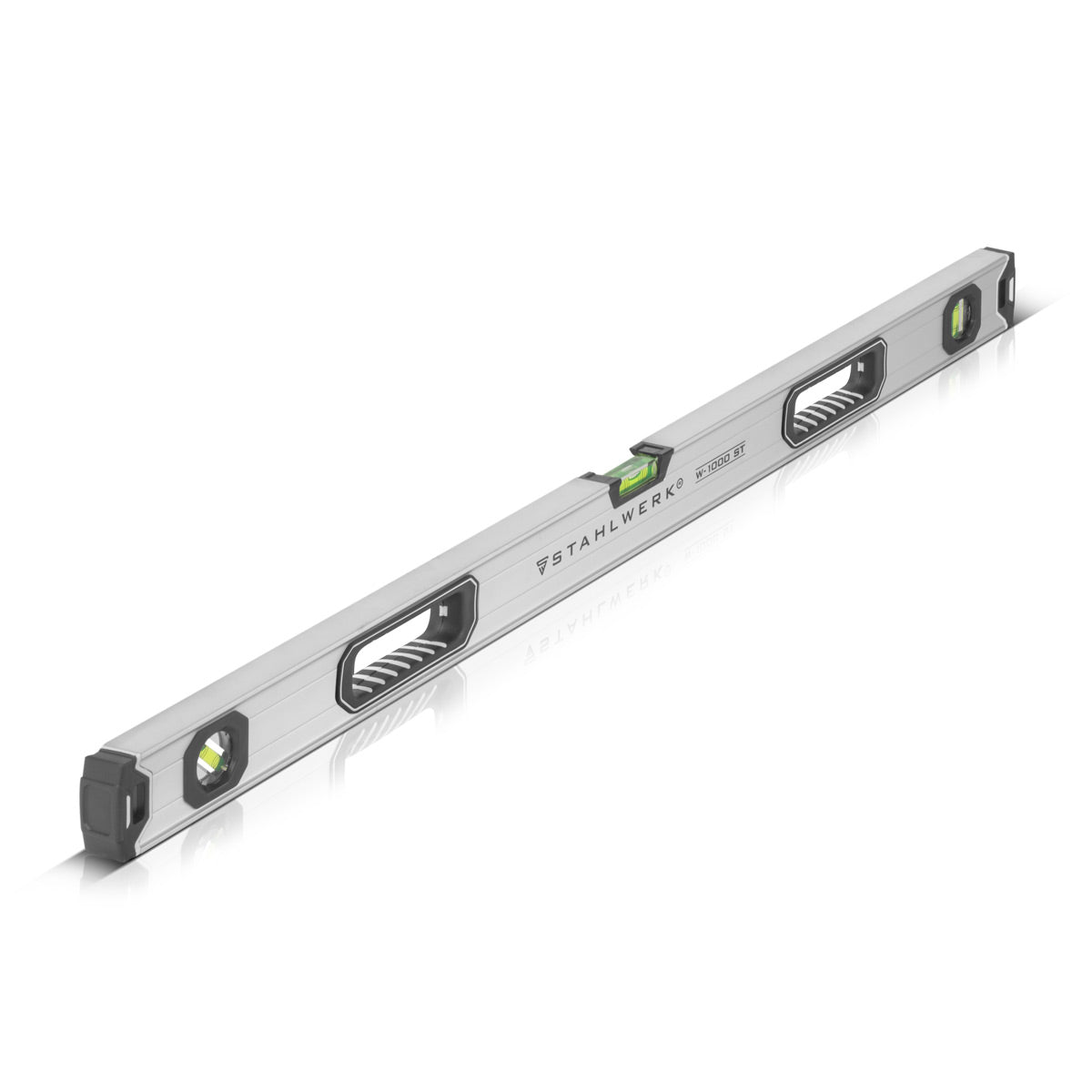 STAHLWERK Wasserwaage W-1000 ST aus Aluminium mit 1000 mm Länge magnetische Richtwaage | Magnet-Wasserwaage | Aluminium-Wasserwaage