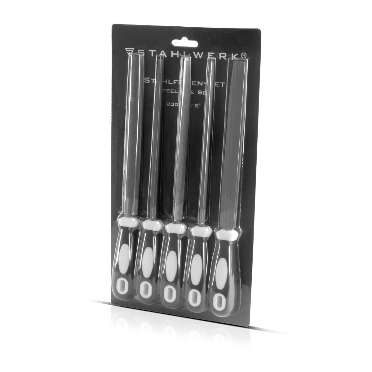 Lime in acciaio STAHLWERK set da 5 200 mm | Raspe da 8" | lime per metallo | lime da officina | set di lime per la lavorazione professionale di metallo, legno e plastica