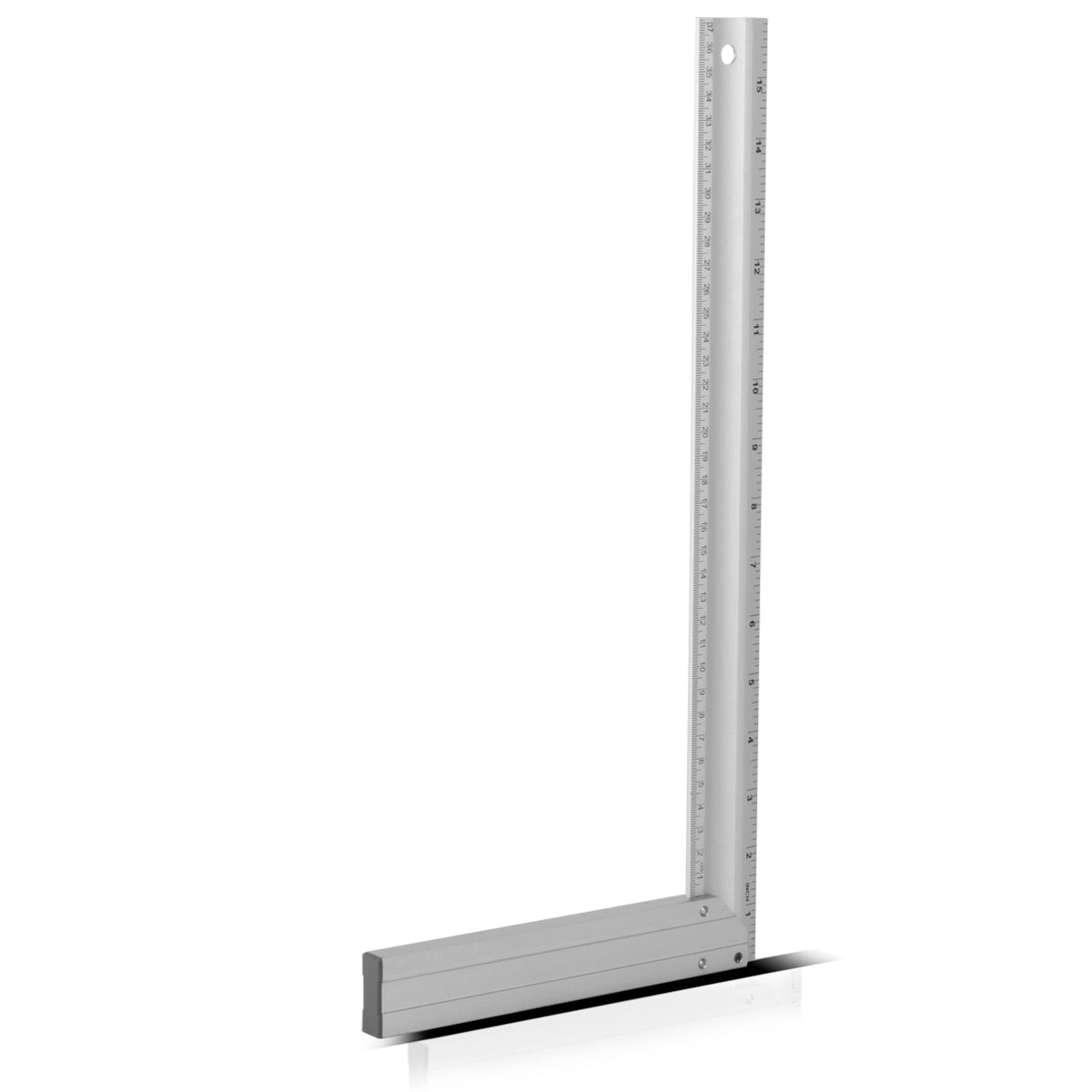 Escuadra de tope de aluminio STAHLWERK, escuadra de carpintero con ángulo de medición de 400 mm, con remachado en cm y pulgadas