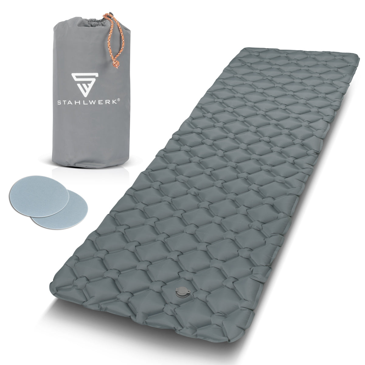 Matelas pneumatique STAHLWERK LM-70 ST Lit pneumatique gonflable 200 x 70 cm | Matelas de camping | tapis de couchage | Tapis de couchage | Matelas de voyage avec sac de transport pour le camping et l'extérieur