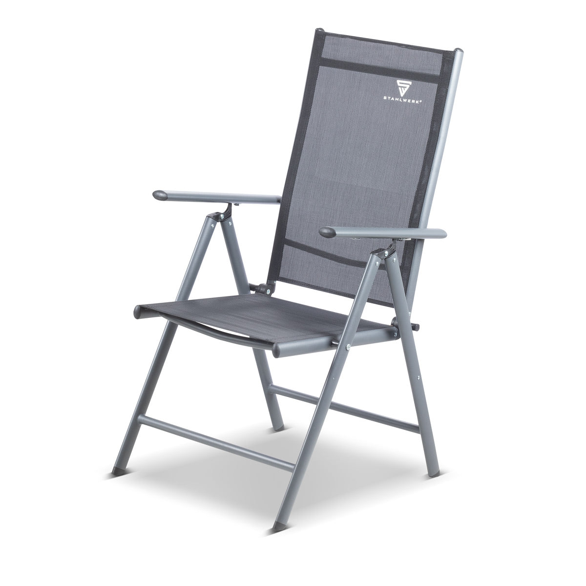 STAHLWERK chaise de camping CS-103 ST chaise de jardin | Chaise pliante | chaise pliante | Chaise en aluminium | Chaise à dossier haut | Chaise de terrasse | Chaise de pêche | Chaise de balcon avec accoudoir et dossier réglable