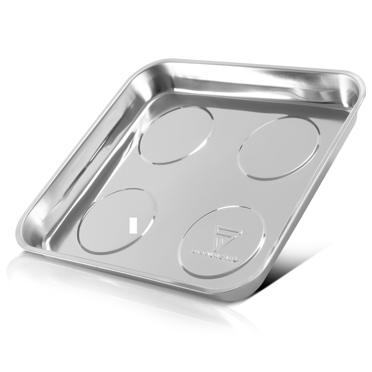 Bandeja magnética STAHLWERK MS-30 ST 270 x 292 x 30 mm placa magnética | Carcasa de tornillo | Bandeja adhesiva | Bandeja magnética | Cuenco magnético de acero inoxidable con fuerte poder de sujeción para tornillos, clavos y herramientas.