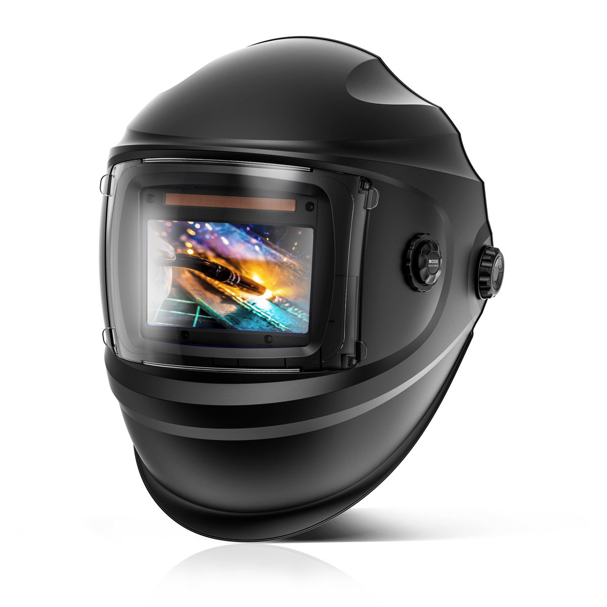 Casco de soldadura automático STAHLWERK BULLET Casco de soldadura 3 en 1 | Escudo de soldadura | Máscara de soldadura con reproducción de color fiel, oscurecimiento automático DIN 4 a DIN 13 y clase óptica 1/1/1/2