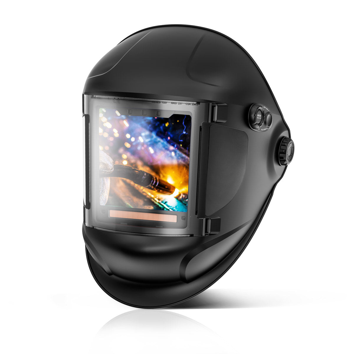 STAHLWERK automatic welding helmet TITAN 3-in-1 welding helmet | Welding mask with true color reproduction, job memory, automatic darkening DIN 4 to DIN 14 and optical class 1/1/1/1