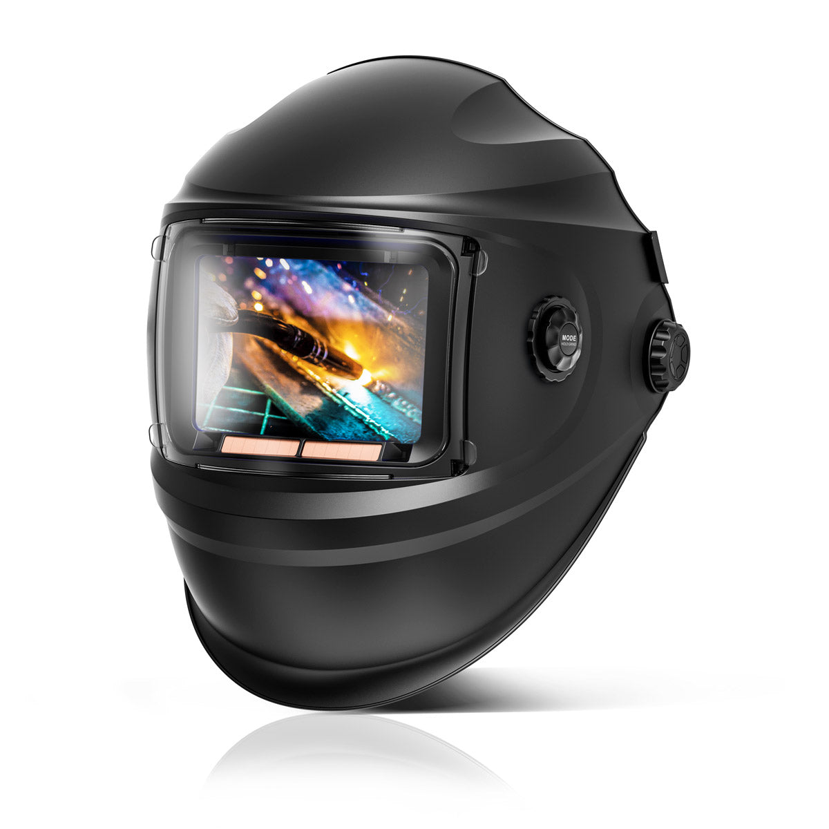 Casco per saldatura automatica STAHLWERK BOOSTER Casco per saldatura 3 in 1 | Maschera per saldatura con riproduzione fedele dei colori, memoria lavoro, oscuramento automatico da DIN 4 a DIN 13 e classe ottica 1/1/1/2