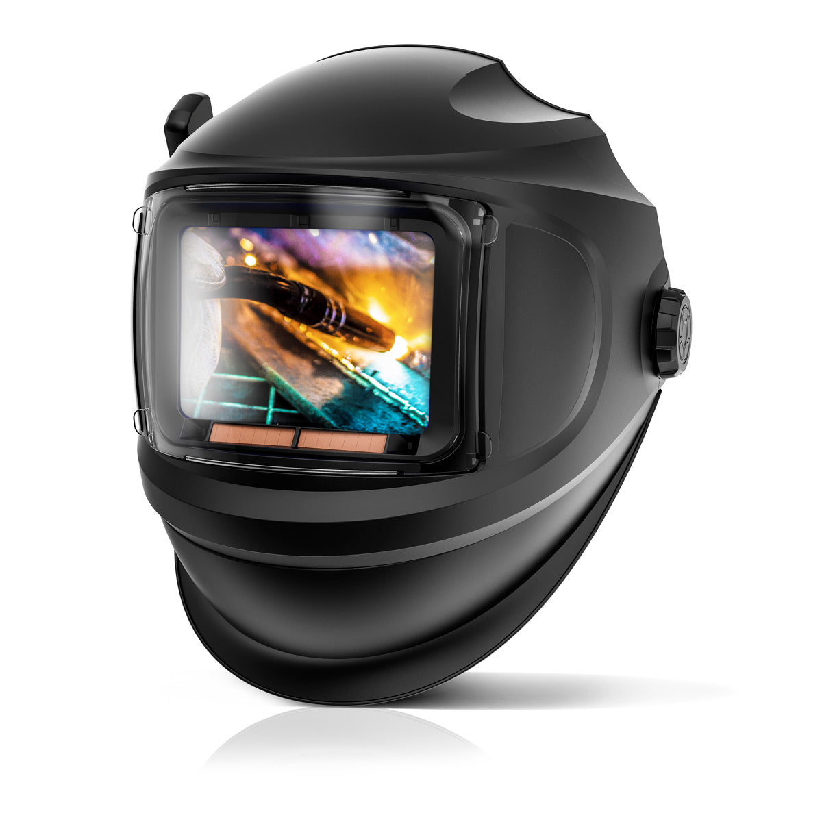 STAHLWERK Automatik-Schweißhelm MASTER 3-in-1 mit Fernbedienung, klappbarem Visier, True-Colour-Echtfarbwiedergabe, Jobspeicher, automatischer Abdunkelung DIN 4 bis DIN 14 und Optischer Klasse 1/1/1/1
