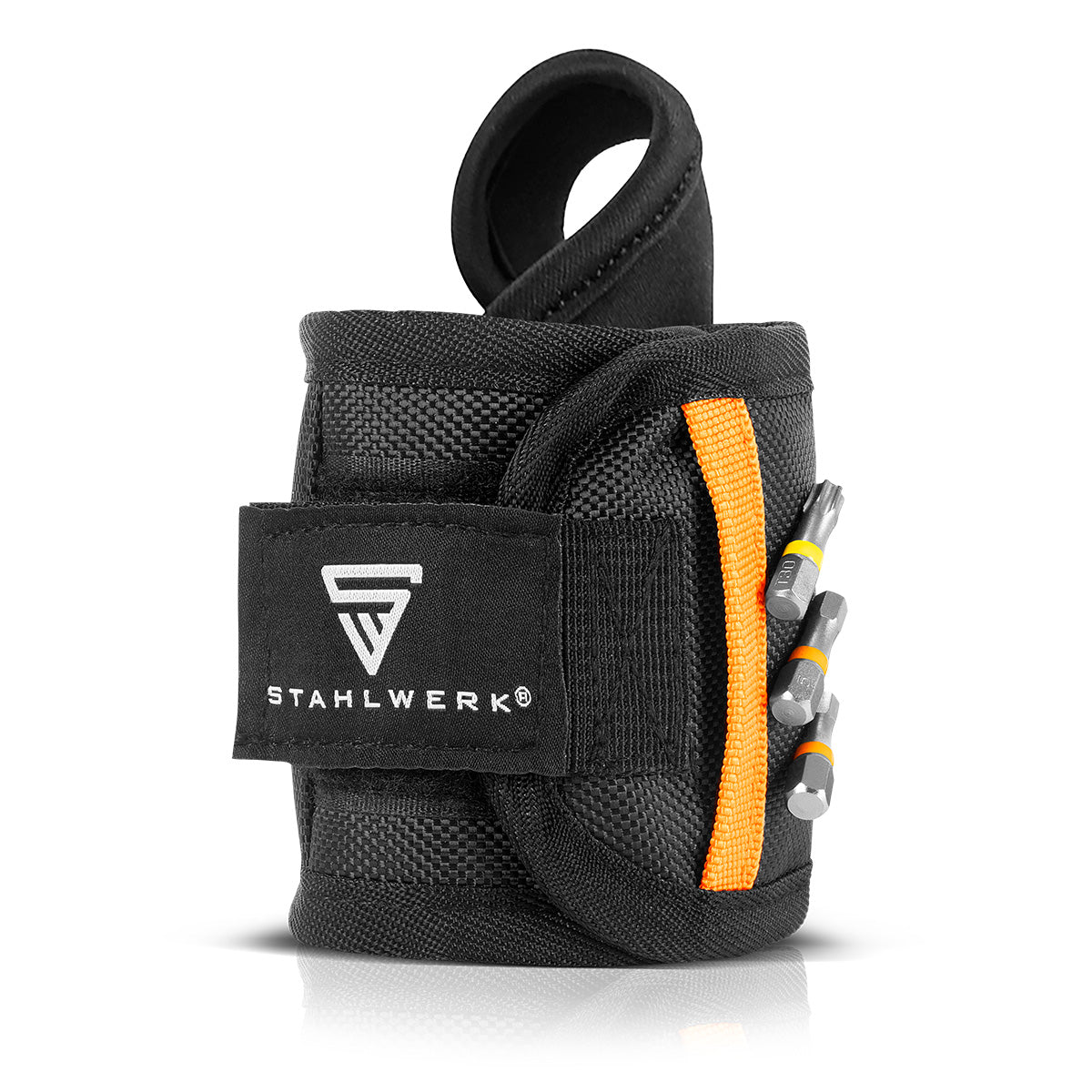 STAHLWERK Magnet-Armband 2er Set für Heim- und Handwerker | Magnetisches Armband mit Klettverschluss zur Befestigung am Handgelenk oder Gürtel für Schrauben, Nägel, Bits und magnetische Kleinteile