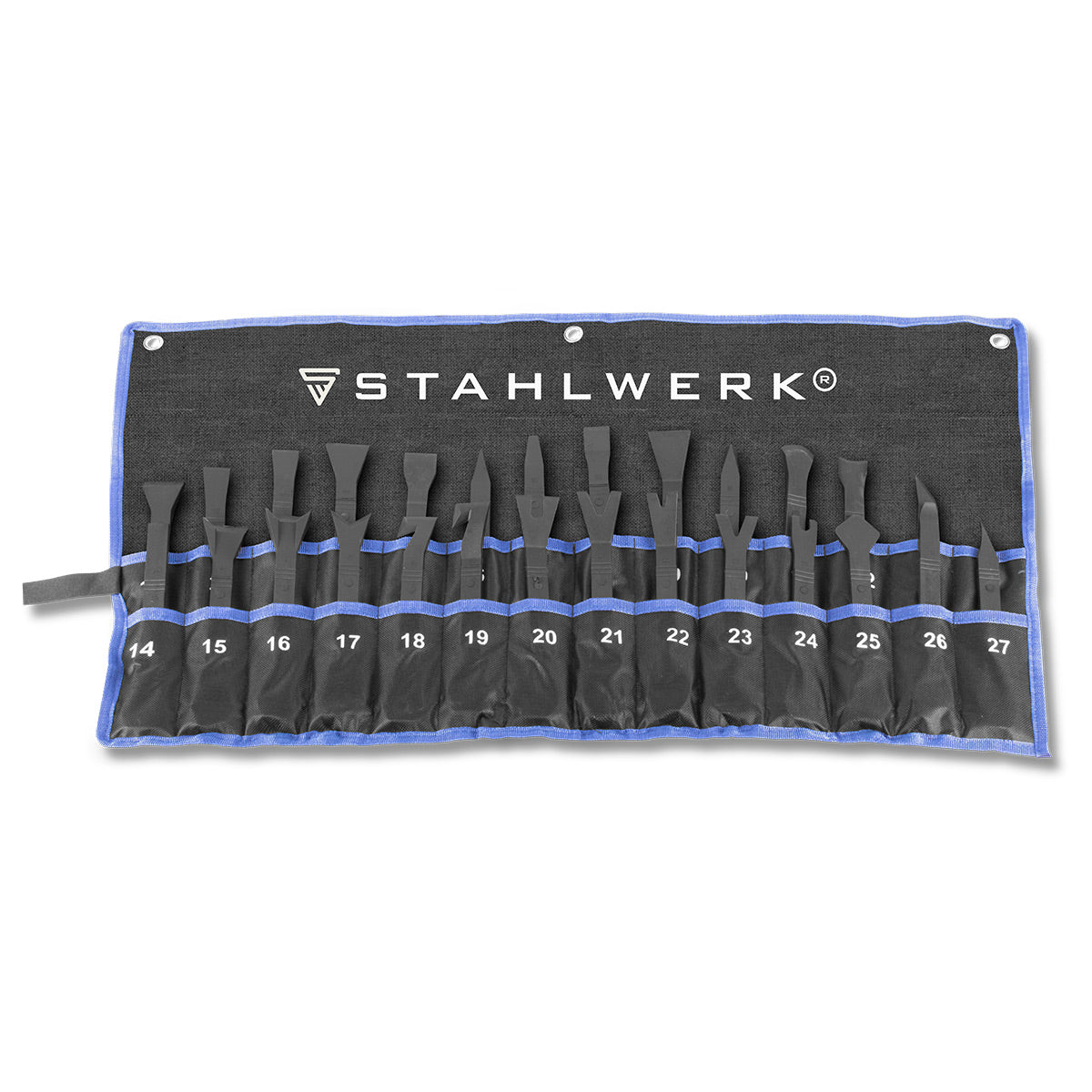 STAHLWERK disassembly tool set 27 pieces removal tool | Clip remover| Clip lifter | Assembly wedges | Mounting lever | Molding wedges | Car pry tool for gently removing car interior trim
