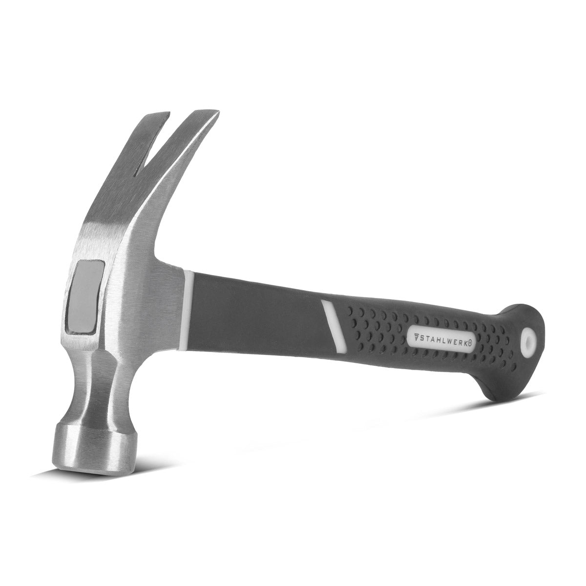STAHLWERK Klauenhammer 570 g Zimmermannshammer aus geschmiedetem Carbon-Stahl | Latthammer mit rutschsicherem Fiberglas-Griff | Dachdeckerhammer | Krallenhammer| Fiberglas-Hammer