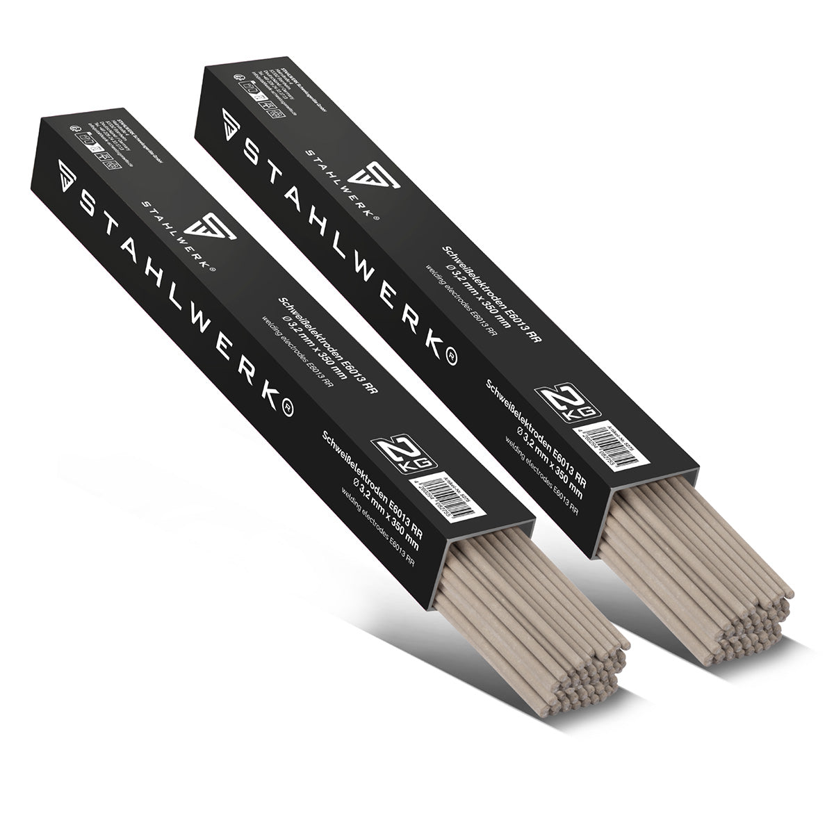 STAHLWERK 2x Stabelektroden AWS E6013RR dick rutilumhüllt 3,2 x 350 mm, Schweißstrom 90-130 A, hohe chemische Reinheit, 2 kg MMA ARC.
