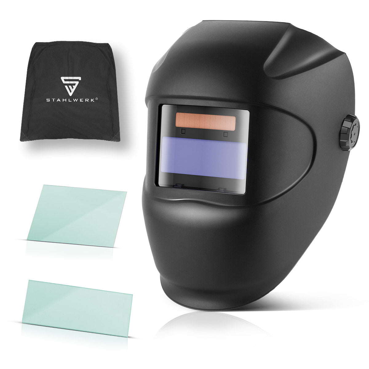 STAHLWERK automatic welding helmet ROOKIE | Robust welding helmet | Welding shield | Welding mask | Blackout filter for automatic darkening DIN 3 to DIN 11 | Optical class 1/1/1/2