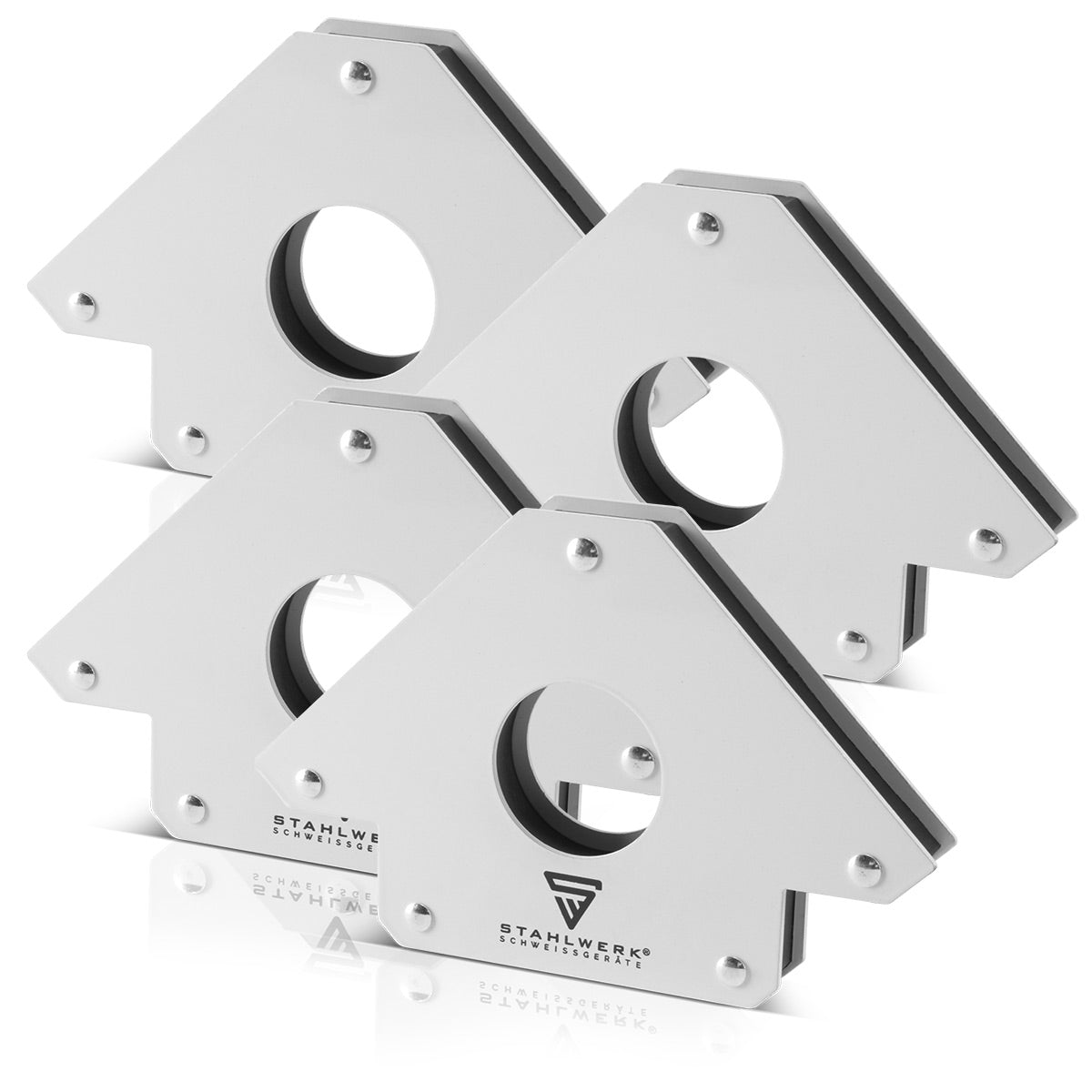 STAHLWERK 4 × Magnet-Schweißwinkel Magnetwinkel Schweißmagnet 45° x 90° x 135°, 34 kg / 75 lbs