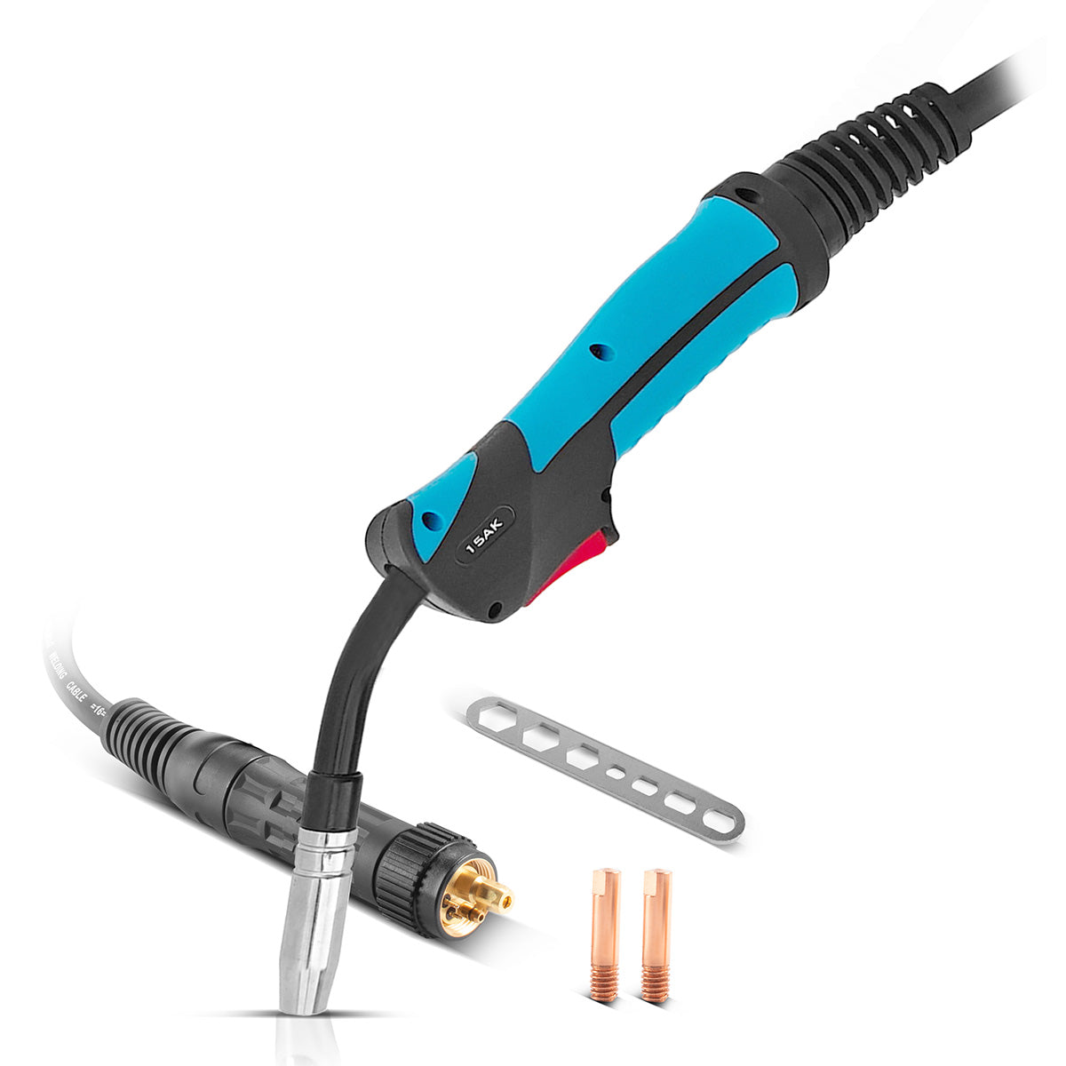 STAHLWERK AK15 welding torch including 3 meter hose package | Professional welding accessories for MIG/MAG inert gas welding machines with Euro central connection | Air-cooled MIG/MAG welding gun 180 amps