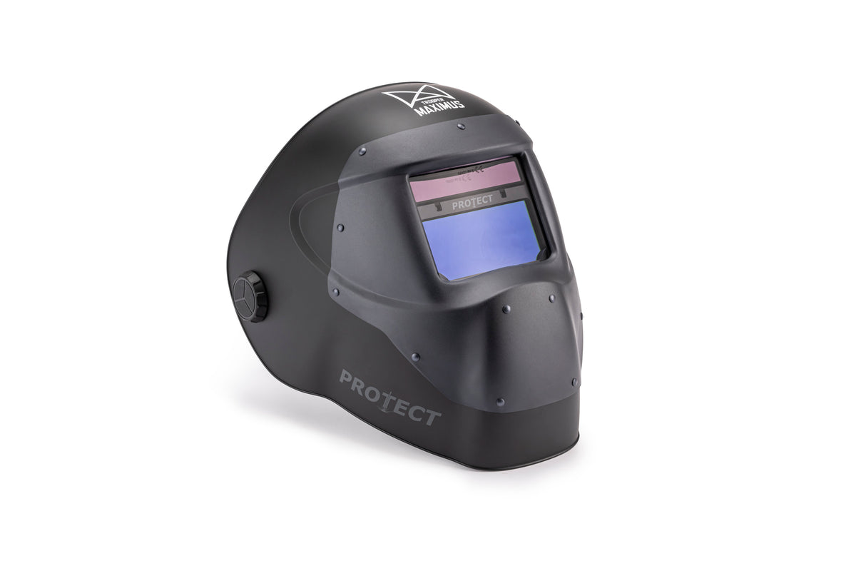 Laser-Schweisshelm MAXIMUS TROOPER, mit permanentem Laserschutz & ADF, ultraleicht, Hochtemperaturbeständige Aluschale bis 600°C