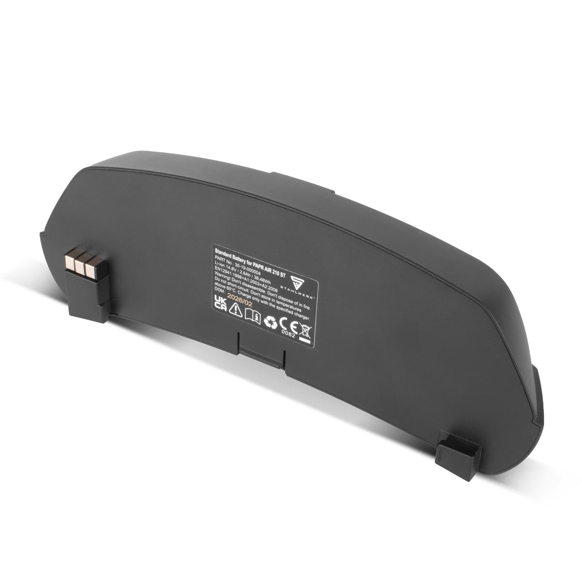 Batterie de rechange STAHLWERK pour casques de soudage à air frais avec unité de ventilation | Batterie Li-Ion 2,6 Ah | Accessoires pour masques de soudage MASTER AIR et BOOSTER AIR | Système de filtration d'air neuf PAPR AIR 210 ST