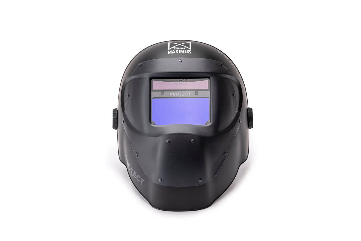 Laser-Schweisshelm MAXIMUS TROOPER, mit permanentem Laserschutz & ADF, ultraleicht, Hochtemperaturbeständige Aluschale bis 600°C