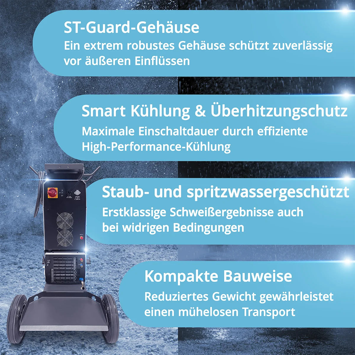 STAHLWERK Schweißgerät AC/DC WIG 315 Puls Pro Vollausstattung – wassergekühltes 315 A Industrieschweißgerät mit 1,6 kW Wasserkühlung, AC/DC Puls, MMA/E-Hand, Spot, HF- und Lift-TIG-Zündung, digitales Display, 400 V