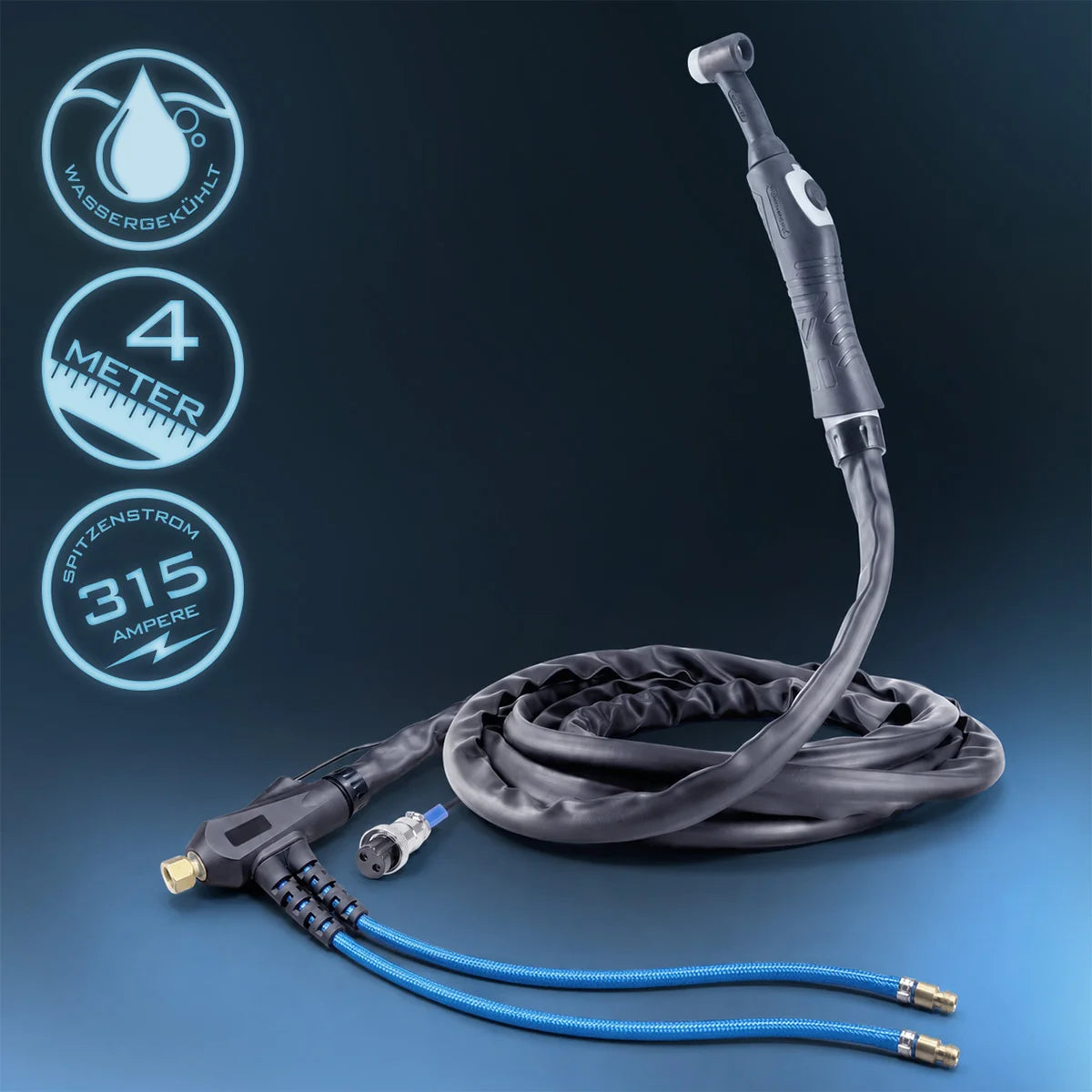 STAHLWERK Schweißgerät AC/DC WIG 315 Puls Pro Vollausstattung – wassergekühltes 315 A Industrieschweißgerät mit 1,6 kW Wasserkühlung, AC/DC Puls, MMA/E-Hand, Spot, HF- und Lift-TIG-Zündung, digitales Display, 400 V