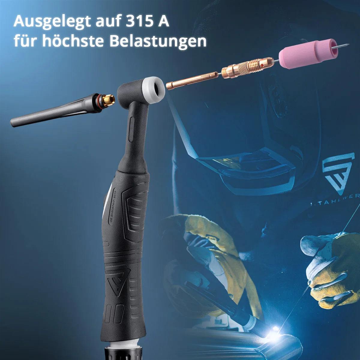 STAHLWERK Schweißgerät AC/DC WIG 315 Puls Pro Vollausstattung – wassergekühltes 315 A Industrieschweißgerät mit 1,6 kW Wasserkühlung, AC/DC Puls, MMA/E-Hand, Spot, HF- und Lift-TIG-Zündung, digitales Display, 400 V