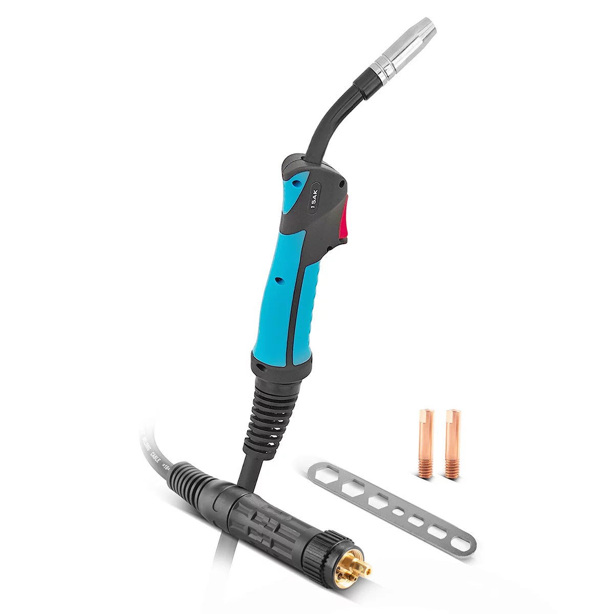 STAHLWERK AK15 welding torch including 3 meter hose package | Professional welding accessories for MIG/MAG inert gas welding machines with Euro central connection | Air-cooled MIG/MAG welding gun 180 amps