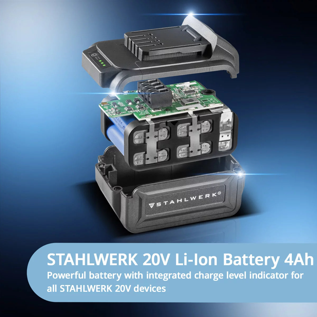 STAHLWERK Akku-Drehschlagschrauber ADS-880 ST | 20 Volt-System | Brushless-Technologie | Akku-Schlagschrauber mit 880 Nm | ½“ Zoll Aufnahme | Inklusive 4 Schonnüsse 17-22 mm | Akku und Ladegerät