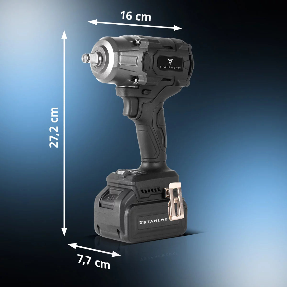 STAHLWERK Akku-Drehschlagschrauber ADS-880 ST | 20 Volt-System | Brushless-Technologie | Akku-Schlagschrauber mit 880 Nm | ½“ Zoll Aufnahme | Inklusive 4 Schonnüsse 17-22 mm | Akku und Ladegerät