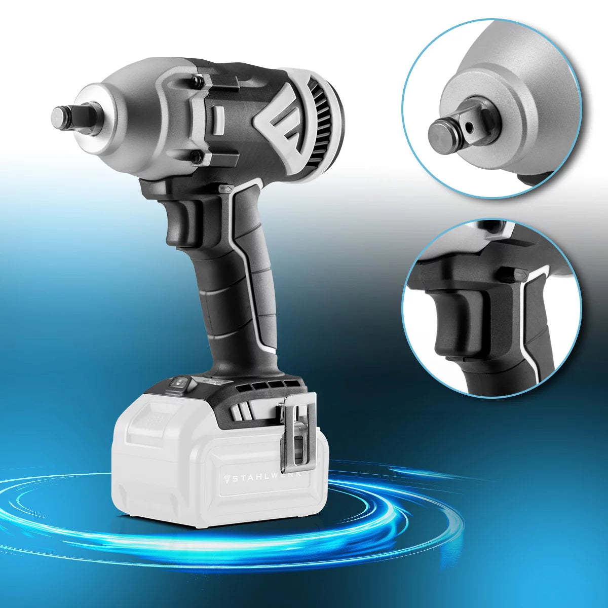 STAHLWERK brushless cordless rotary impact wrench ADS-20 ST Solo | 20 volt system | Impact wrench | Cordless screwdriver | REAL 500 Nm torque | 1/2 inch recording | wear-free motor | 7 year guarantee